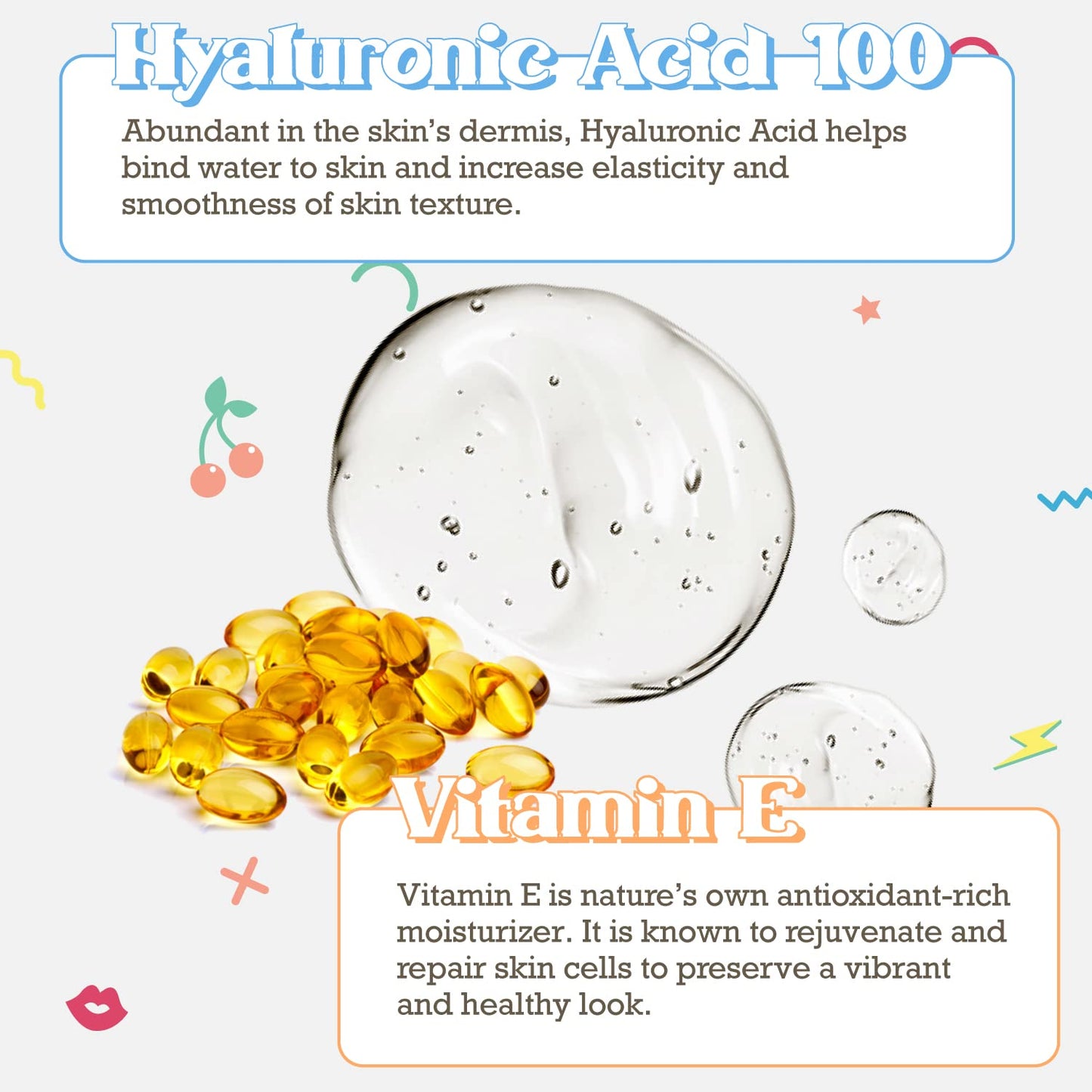 Purifect CEO of H20 Hyaluronic Acid Facial Serum - Ultra Hydrating & Moisturizing Serum for Face, Balances Skin Texture, Vitamin E for Antioxidant