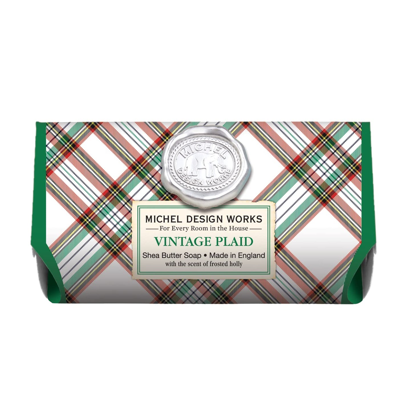 Michel Design Works Large Bath Soap Bar, Vintage Plaid