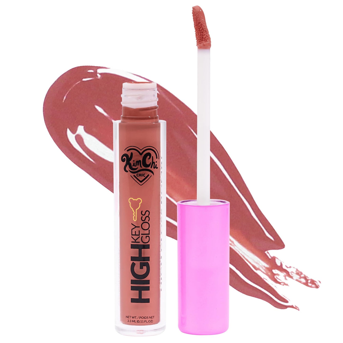 Kimchi Chic High Key Gloss, High-Shine Lip Gloss Helps Illuminate Your Look and Face, Non-Sticky, Pink With Deep Peach Undertone, 09 Soda Pop, 3.5ml