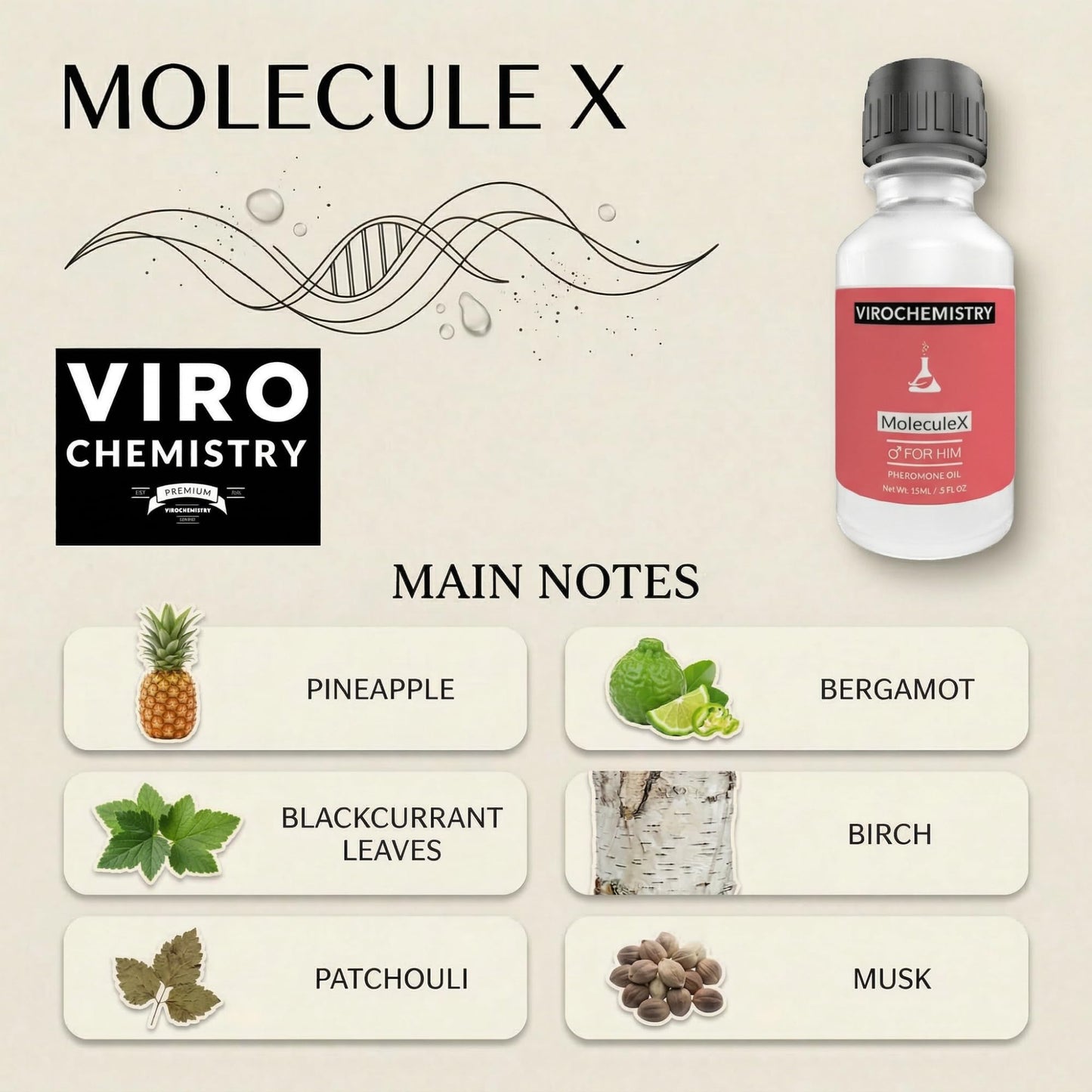 Pheromones to Attract Women for Men (Molecule X) Cologne Oil - Bold, Extra Strength Human Pheromones Formula by ViroChemistry - 15ml Concentrate Beauty & Personal Care VIROCHEMISTRY