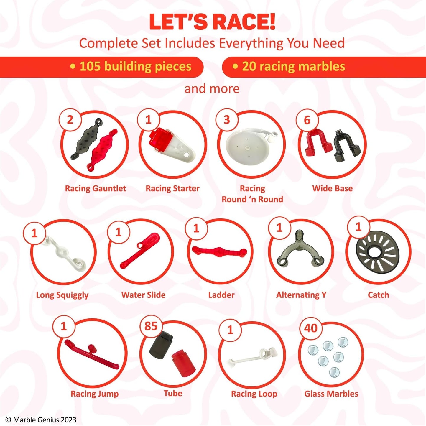 Marble Genius 200pcs Marble Run Racing Set – STEM Marble Maze Tower & Race Track Building Toy for Kids, Educational Learning Gift