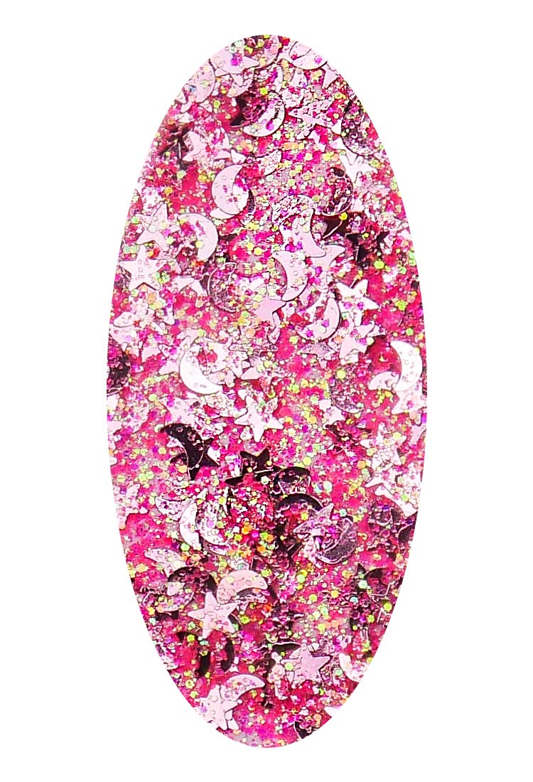 Hair and Body Glitter Bag Pouch Holographic Cosmetic Grade Glamour 90ml, Pink