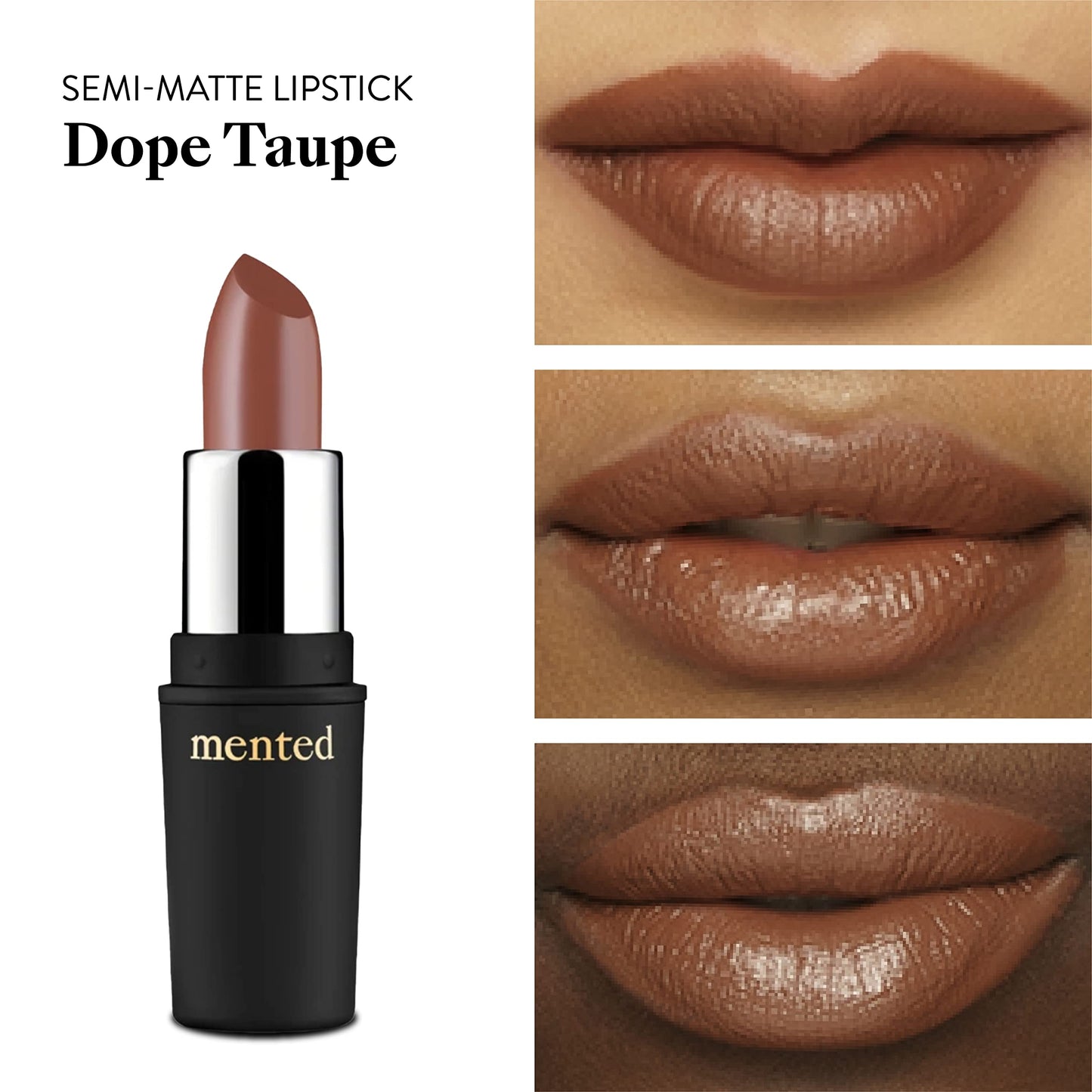 Mented Cosmetics Nude Lipstick for Women, Semi-Matte Long-Lasting Lip Stick, Moisturizing Vegan, Paraben & Cruelty-Free, Enhances All Complexions,