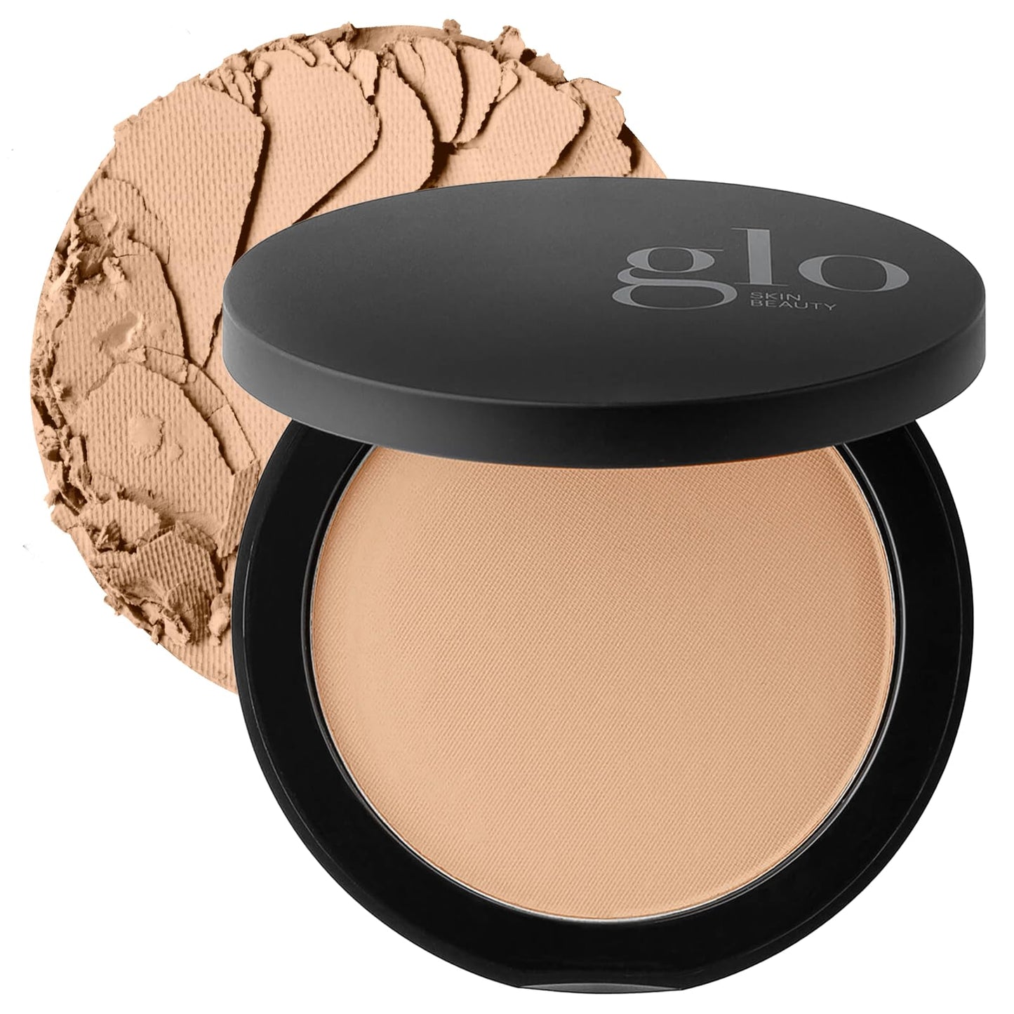 Glo Skin Beauty Pressed Base Powder Foundation, Honey Light - Buildable Sheer to Full Coverage, Long Wear Face Powder Compact, Pressed Powder Makeup