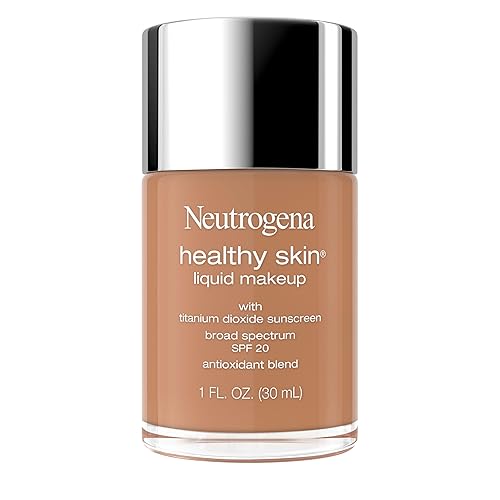Neutrogena Healthy Skin Liquid Foundation Makeup Broad Spectrum SPF 20 Sunscreen, Medium Coverage, Vit B5, Antioxidants, All Day Wear, Bronze 430N, 1