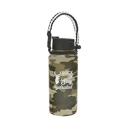 Pavilion Gift Company - Stay Hydrated 32 oz. Stainless Steel Water Bottle, Reusable Leak Proof BPA-Free Flask for Sports, Sweat Proof Sports Design