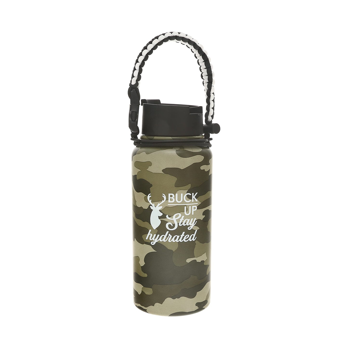 Pavilion Gift Company - Stay Hydrated 32 oz. Stainless Steel Water Bottle, Reusable Leak Proof BPA-Free Flask for Sports, Sweat Proof Sports Design