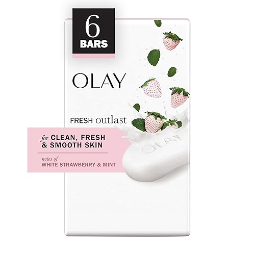 Olay Fresh Outlast Notes Of Cooling White Strawberry & Mint Beauty Bar, 4 oz, 6 count