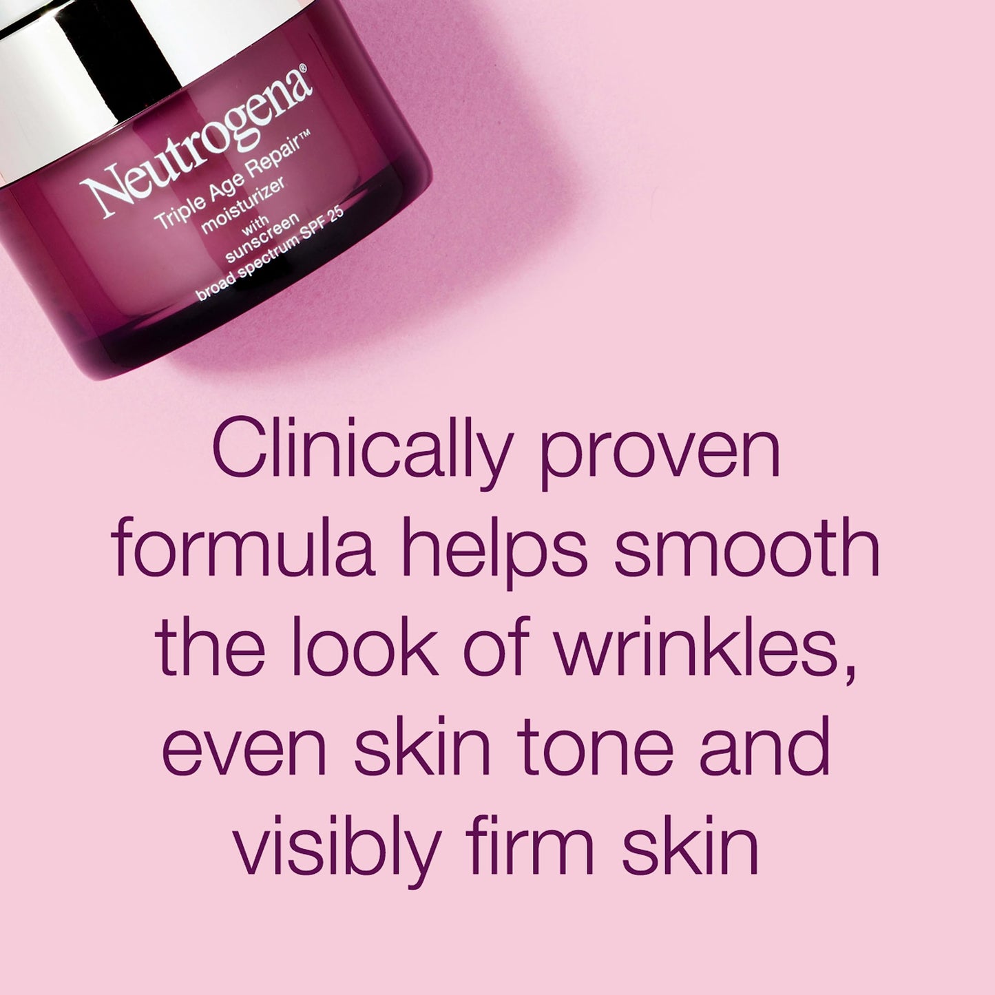 Neutrogena Triple Age Repair Face Moisturizer - with Hexinol Technology & Vitamin C, Anti-Wrinkle Face Cream with SPF 25, Visibly Reduces Wrinkles
