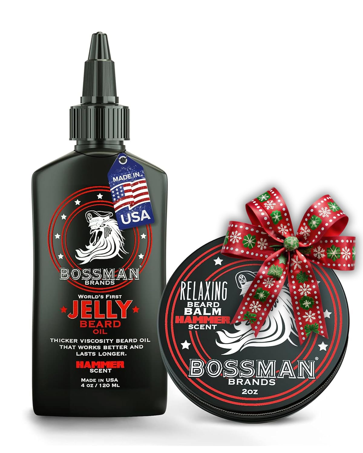 Bossman Beard Oil Jelly and Relaxing Beard Balm Combo - Hammer Scent