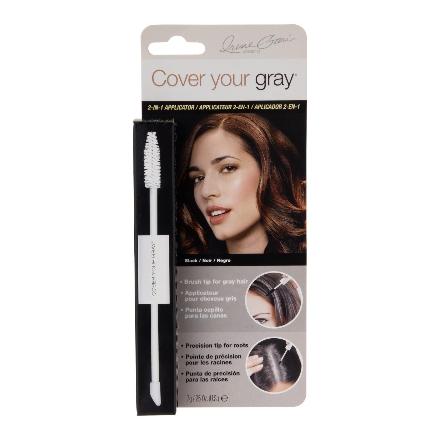 Daggett & Ramsdell Cover Your Gray 2-in-1 Mascara Wand & Sponge Tip Applicator, Black, 0.5 Ounce