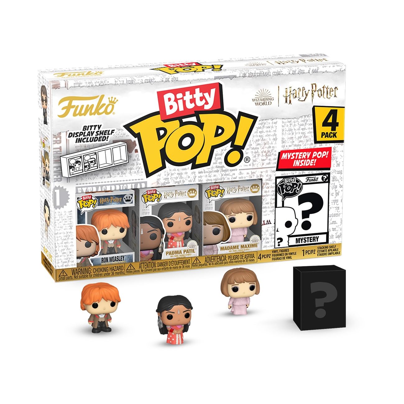 Funko Bitty POP HP GOF - Ron, 4-Pack and A Surprise Mystery Mini Figure - 0.9 Inch (2.2 Cm) - Harry Potter Collectable - Stackable Display Shelf…