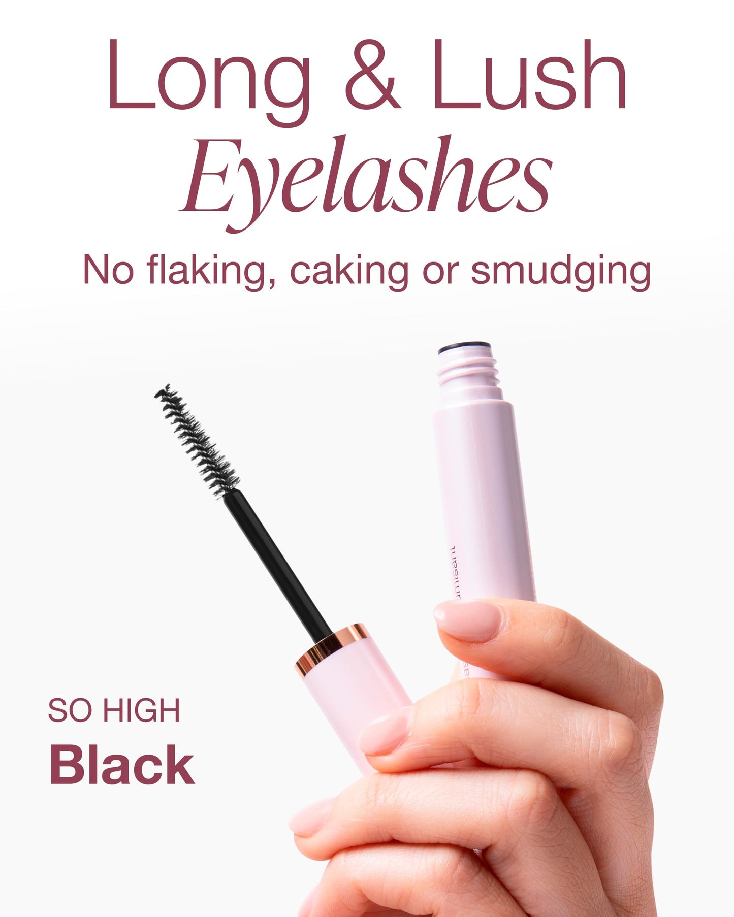 Mineral Fusion So High Extended Length Mascara (Black) - Lengthening Formula For Look of Long, Lush Lashes - Hypoallergenic With Kaolin Clay for Long