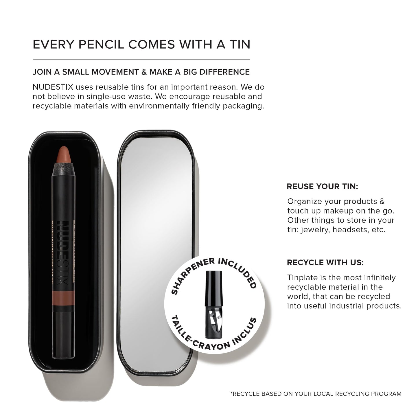 Nudestix Magnetic Matte Eye Color - 3-in-1 Long-Wear Cream Eyeshadow Pencil, Eyeliner & Primer | Waterproof, Budge-Proof Matte Finish | Vegan…