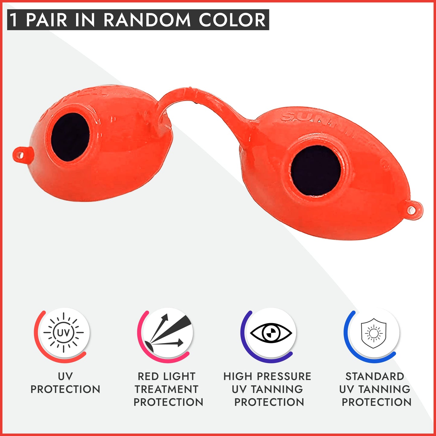 Super Sunnies UV Eye Protection FDA Compliant Tanning Bed Goggles Eyeshields - Random Color