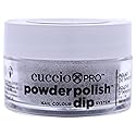 Cuccio Pro Powder Polish Dip - Silver W/ Silver Glitter - Nail Lacquer for Manicures & Pedicures, Easy & Fast Application/Removal - No LED/UV Light