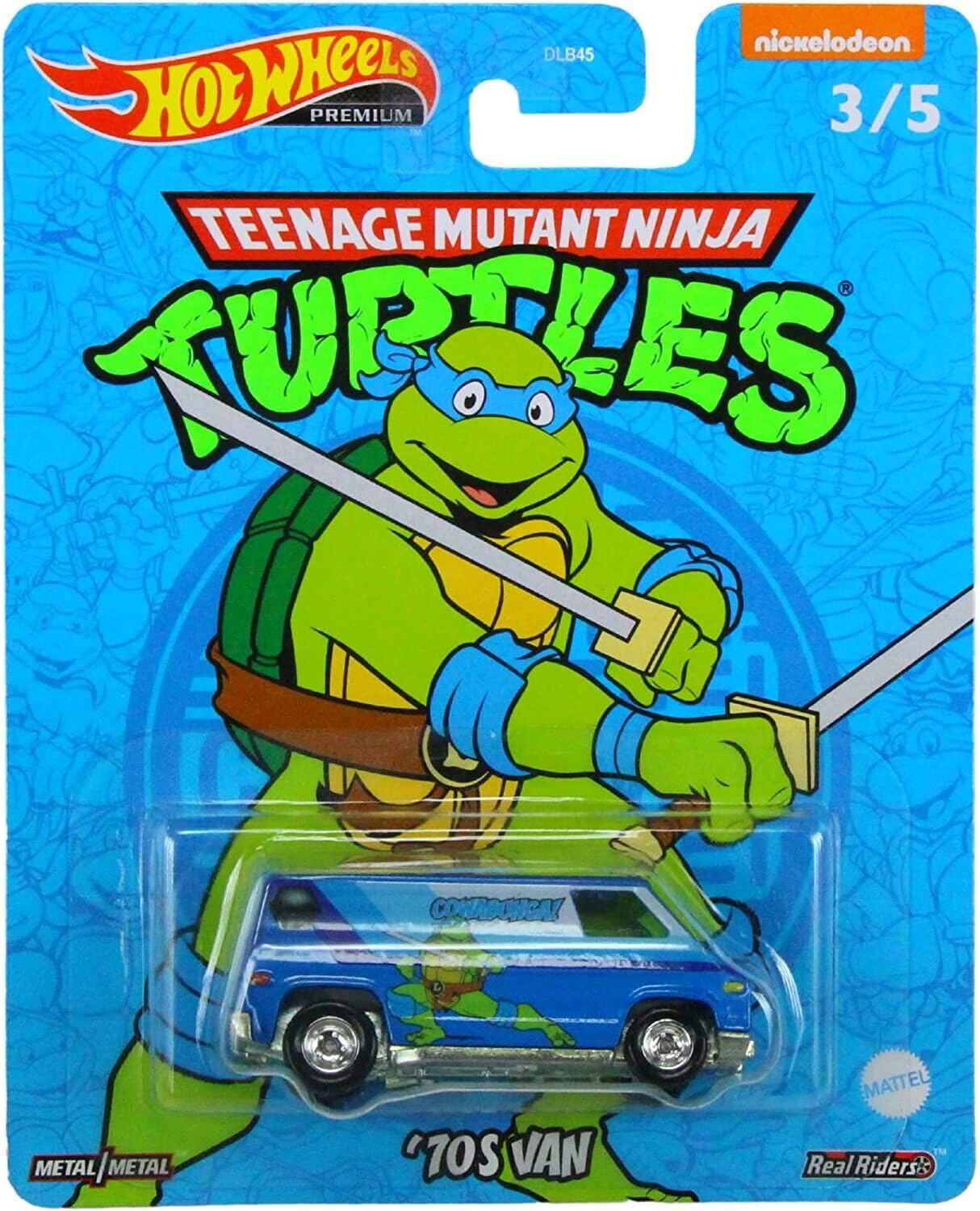 Hot Wheels 2022 Premium Pop Culture TMNT Teenage Mutant Ninja Turtles Complete Set of 5 Die‑Cast Vehicles, 1:64 Scale, DLB45-946N, Ages 3+