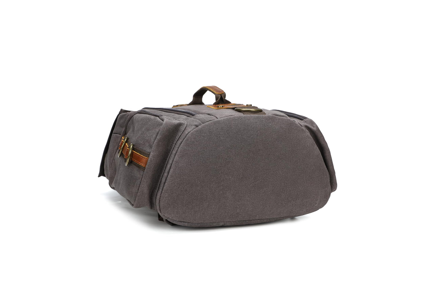 peacechaos Heavy-Duty Waxed Canvas Backpack for Men, 17 Inch Laptop Rucksack with Genuine Leather, Multi-Pocket Travel Bag for Work, Hiking, and Camping