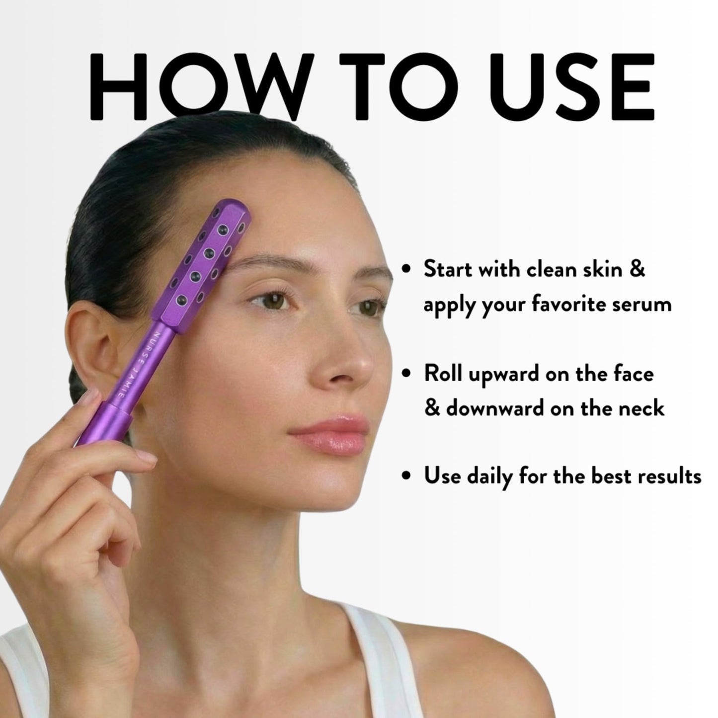 Nurse Jamie Uplift Facial Massaging Beauty Roller - Purple - Facial Massager with 24 Stones for Sculpting, Firming & Reducing Puffiness