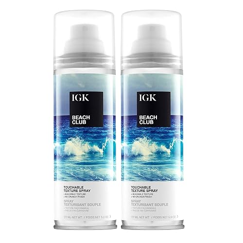 IGK BEACH CLUB Touchable Texture Spray | Hold + Volume + Lightweight | Vegan + Cruelty Free | 5.0 oz (Pack of 2)