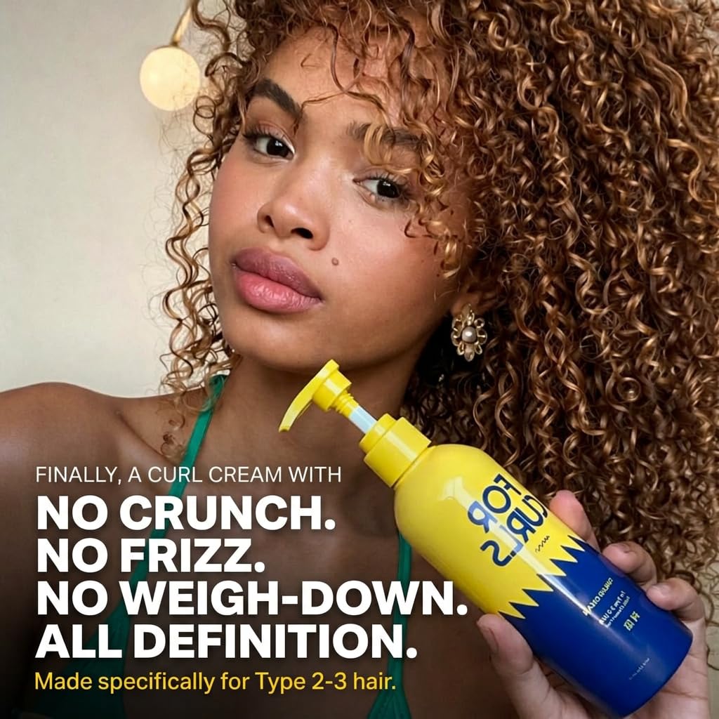 FOR CURLS Curl Cream for Curly & Wavy Hair | 8.4 oz | Anti-Frizz, Lightweight, Non-Crunchy | Sulfate & Paraben Free | Type 2-3 Hair