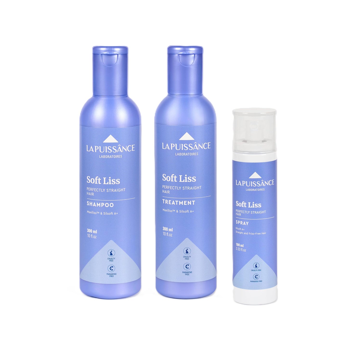 LA PUISSANCE Soft Liss 3-Step Maintenance Kit - Frizz Control & Shine System with Maxiliss & Silsoft A+ | Includes Shampoo, Conditioner & Spray |