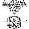 WILLBOND 2 Pieces Viking Celtic Hair Clips Hairpins Viking Silver Hairs Stick Celtic Knot Jewelry Hair Clips for Ladies or Women