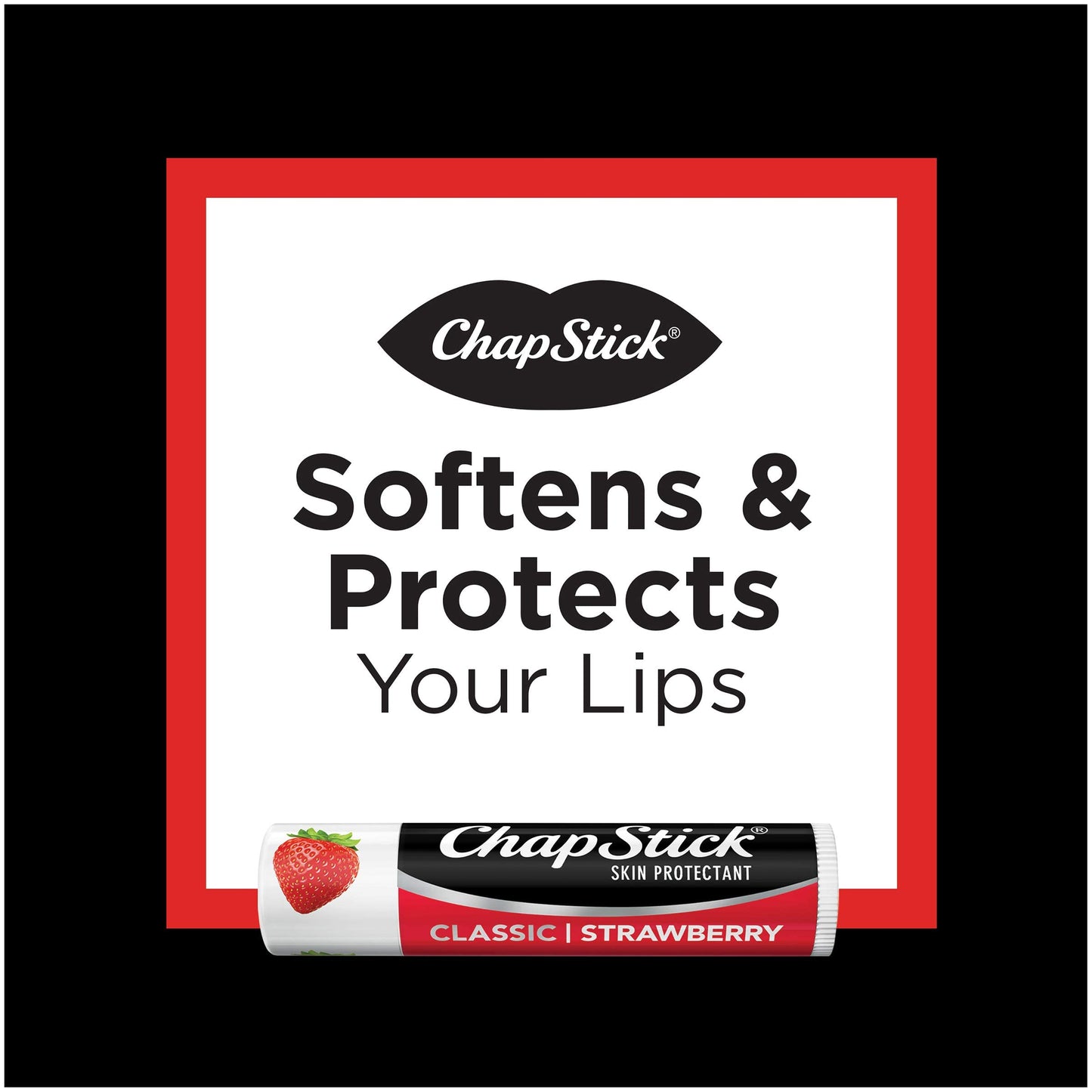 ChapStick Classic, Skin Protectant/Sunscreen SPF 4, .15 Oz.,Strawberry (Value Bundle 2 Pack)