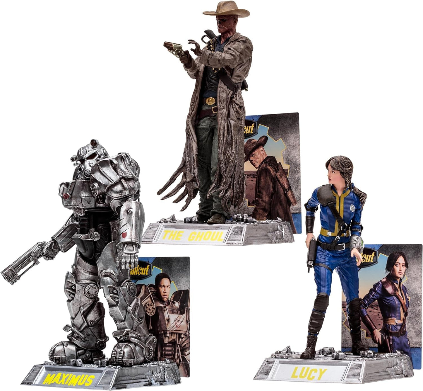 McFarlane Toys Movie Maniacs - Fallout Lucy & Maximus & The Ghoul, 3 Pack 6in Posed Figures, Gold Label, Amazon Exclusive