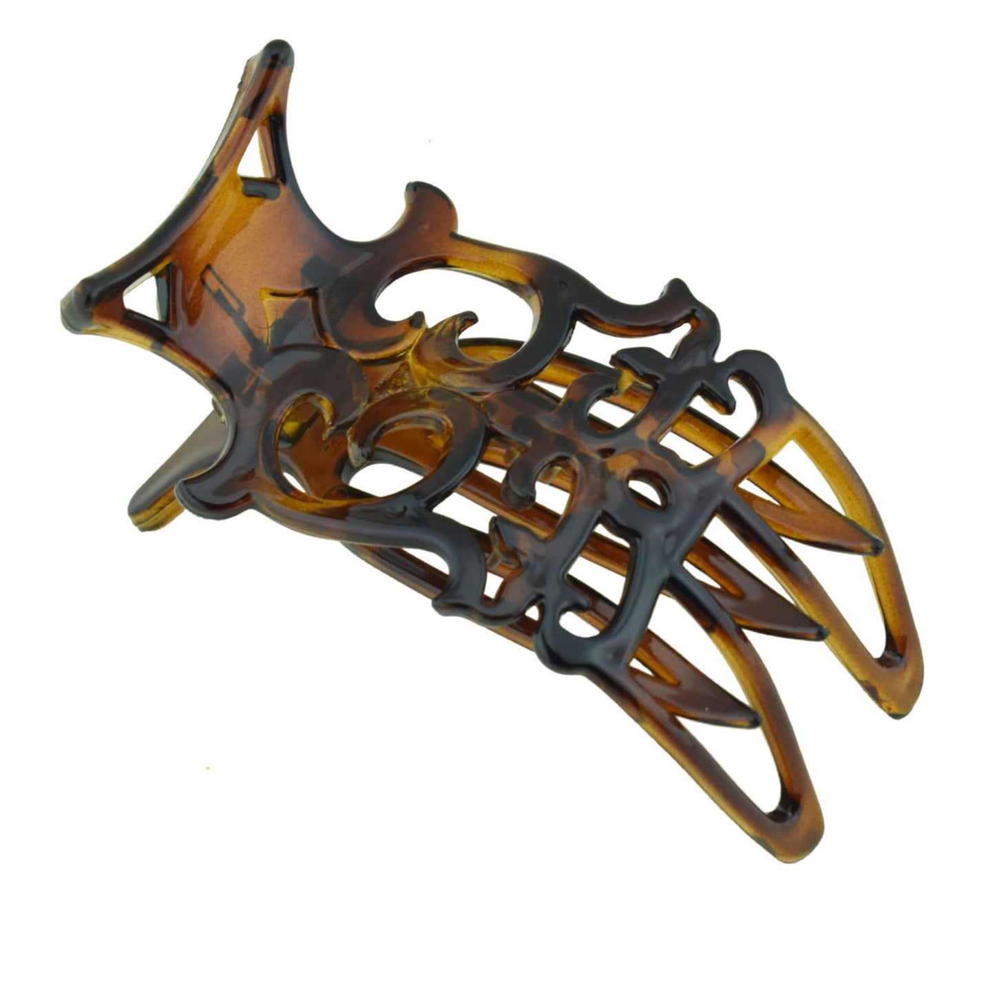 Parcelona French Intricate Celluloid Small Shell Slide in Side Slider Hair Updo Claw for Fine Hair