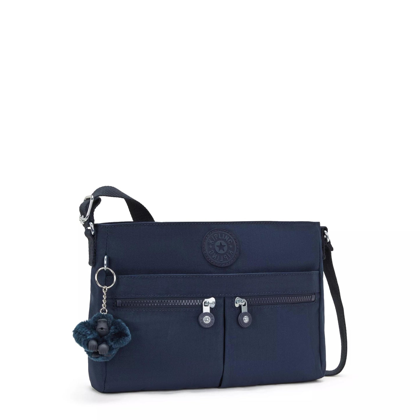 Kipling womens Women's New Angie Handbag, Lightweight Bag, Nylon Travel Crossbody Bag, Blue Bleu 2, 10.5 L X 8 H X 2 D US
