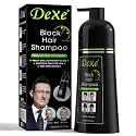 Signature Dexe Black Hair Shampoo 400 ML Instant Hair Blackening Dye for Men Women Black Color - Simple to Use - Lasts 30 Days - Fast Acting Natural
