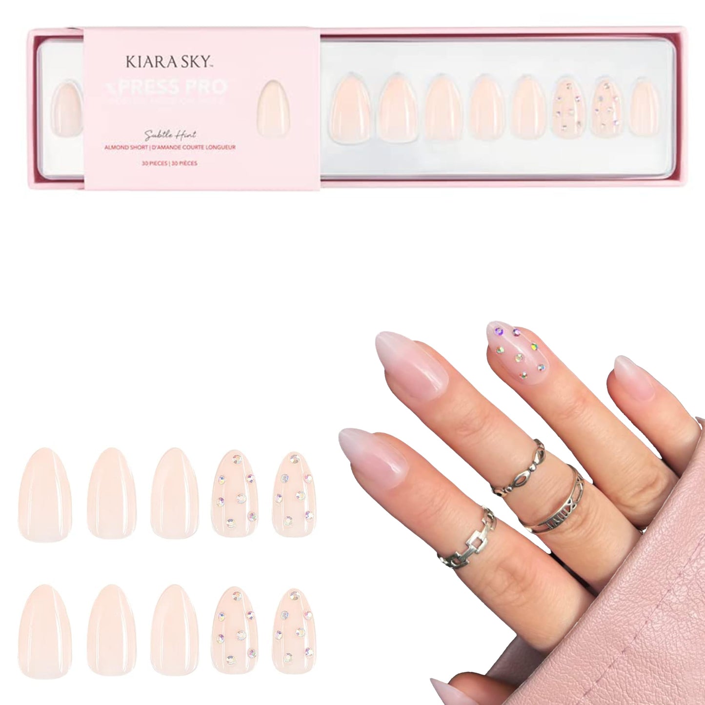 KIARA SKY PROFESSIONAL NAILS XPRESS PRO 100% ACRYLIC PRESS ON NAILS (Subtle Hint) Beauty & Personal Care KIARA SKY