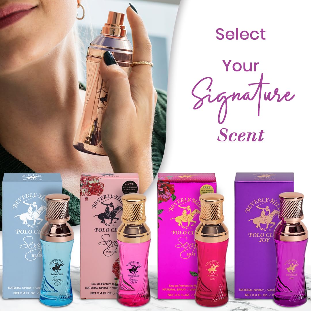 Beverly Hills Polo Club Sexy EMBRACE - Cologne for Women with Notes Rose, Mandarin Pink Pepper & Patchouli,Fresh & Floral Fragrance Scent