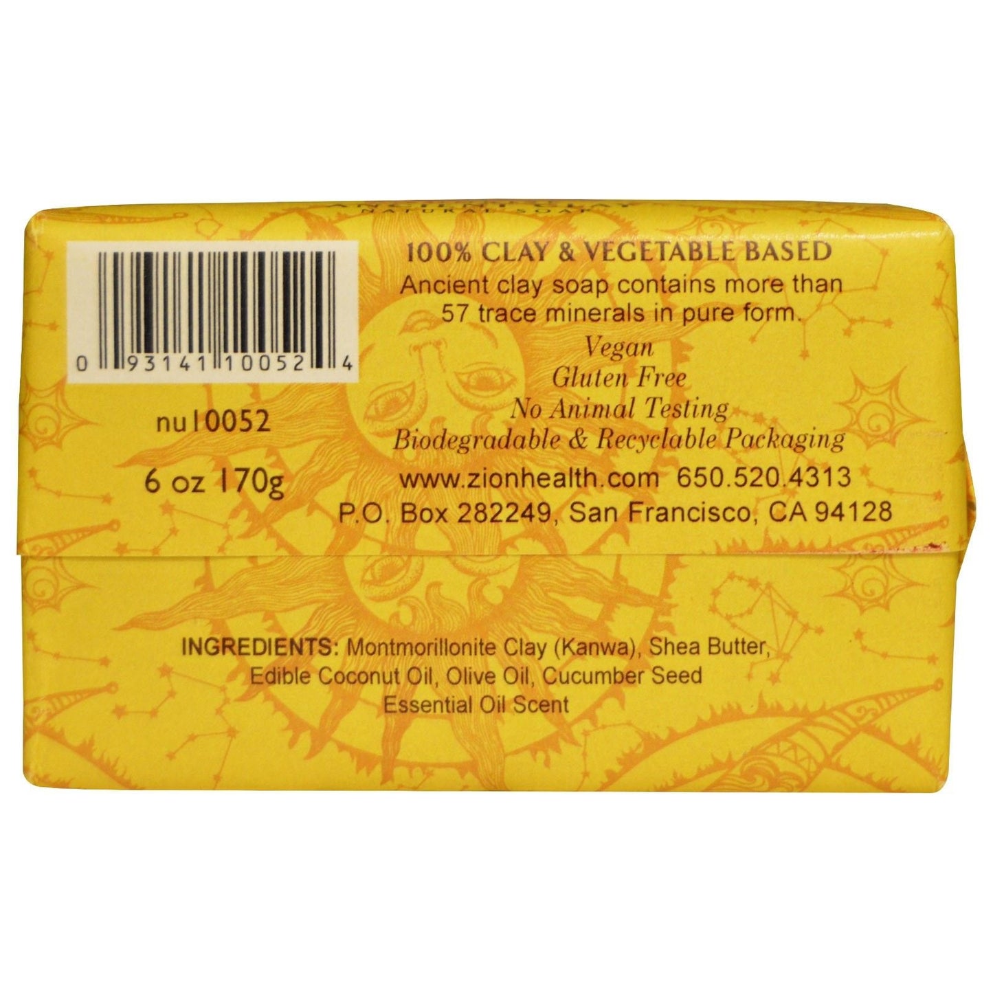 Zion Health Sunrise Cloud Ancient Clay Organic Soap 6oz
