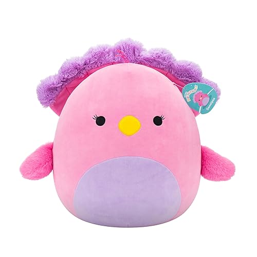 Squishmallows Original 14in Sweetpea The Pink and Purple Peacock - Official Jazwares Plush (Large)