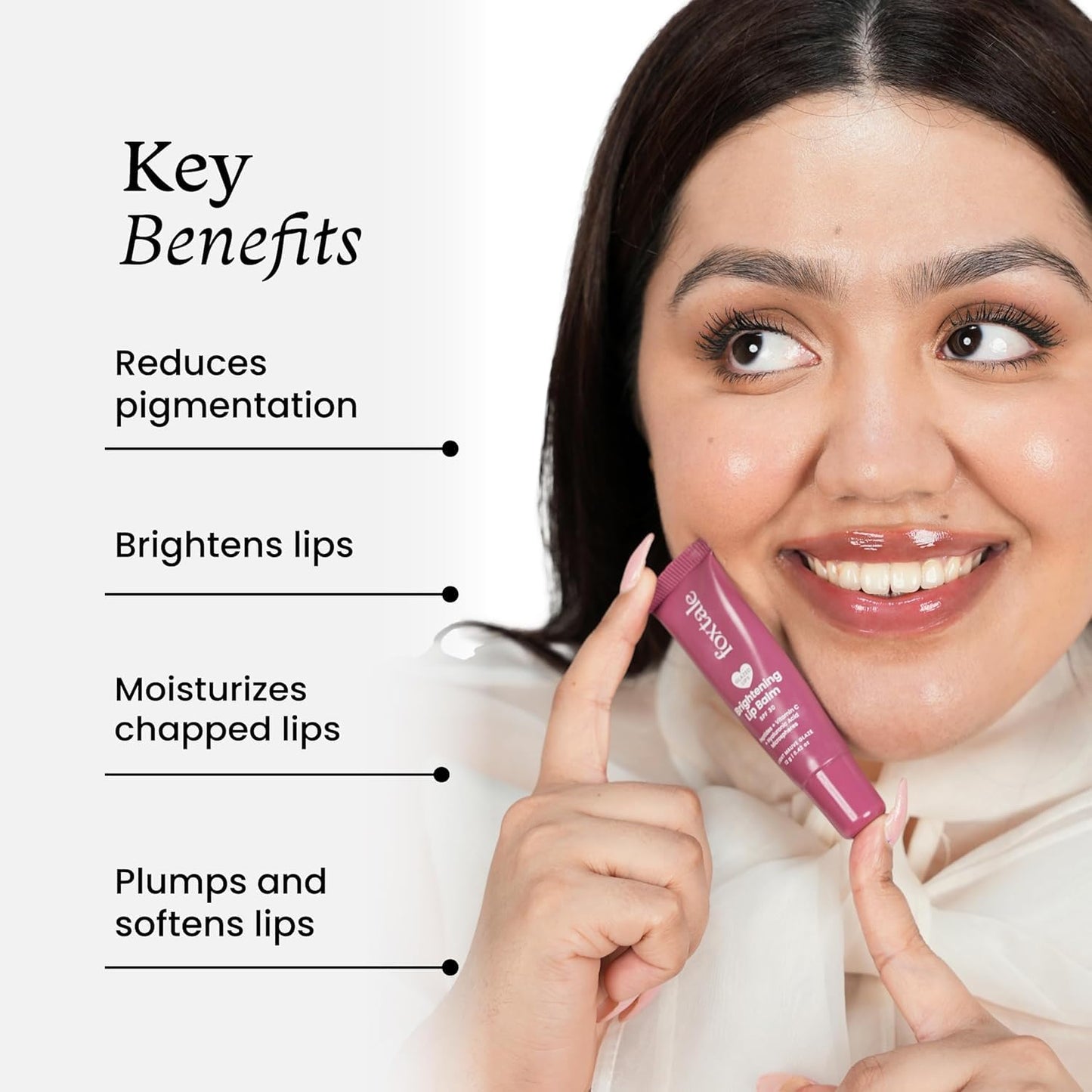Foxtale SPF 30 Brightening Lip Balm for Dark Lips with Peptides & Vitamin C | Brightens Pigmented Lips | Hydrates Lips | SPF Lip Balm | Pack of 2 |