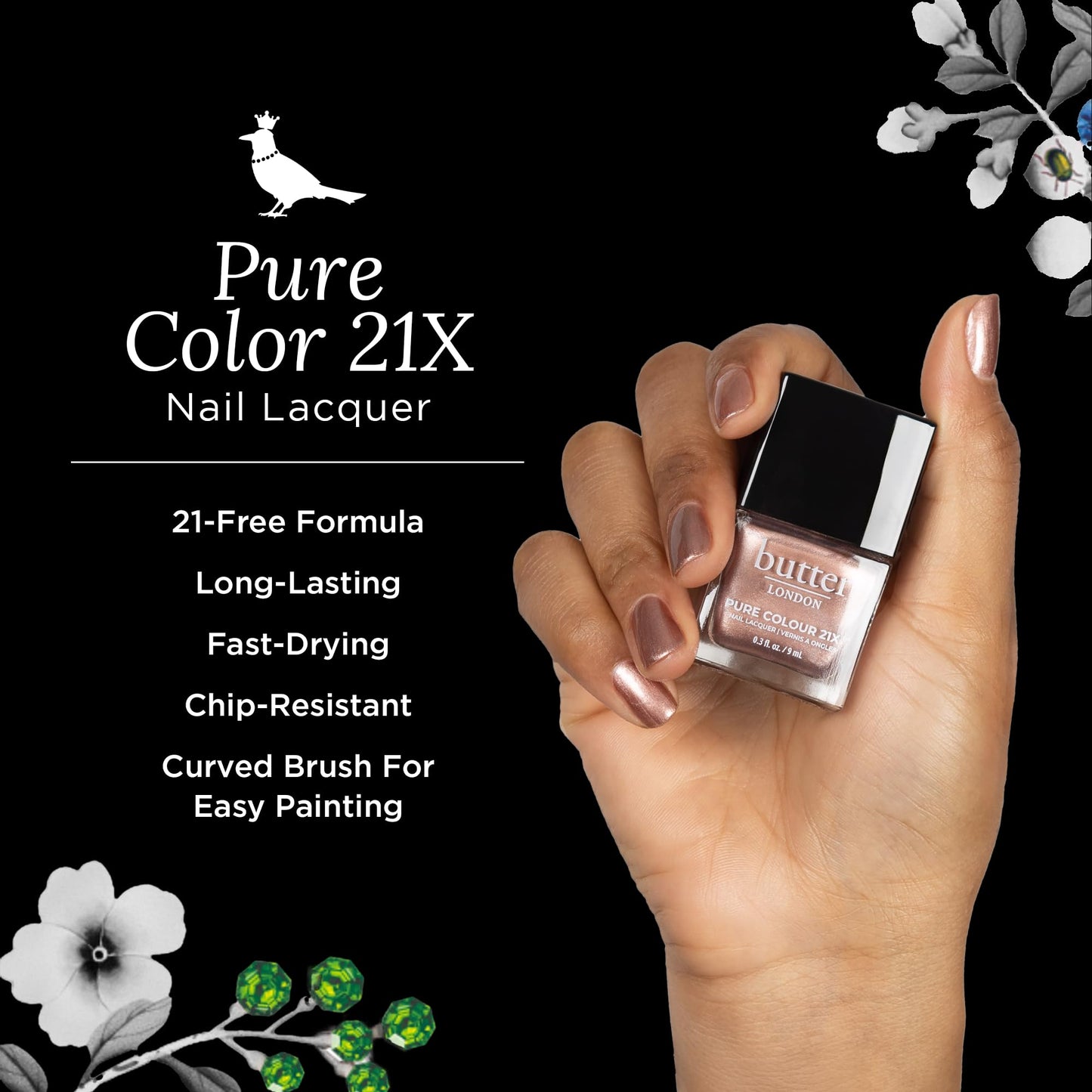 butter LONDON PC21X Nail Lacquer Polish, Bubbly Rose - Fast-Drying, Long Lasting Gel-Like Finish & Chip-Resistant Nail Lacquer Helps Protects Beauty and Personal Care butter LONDON