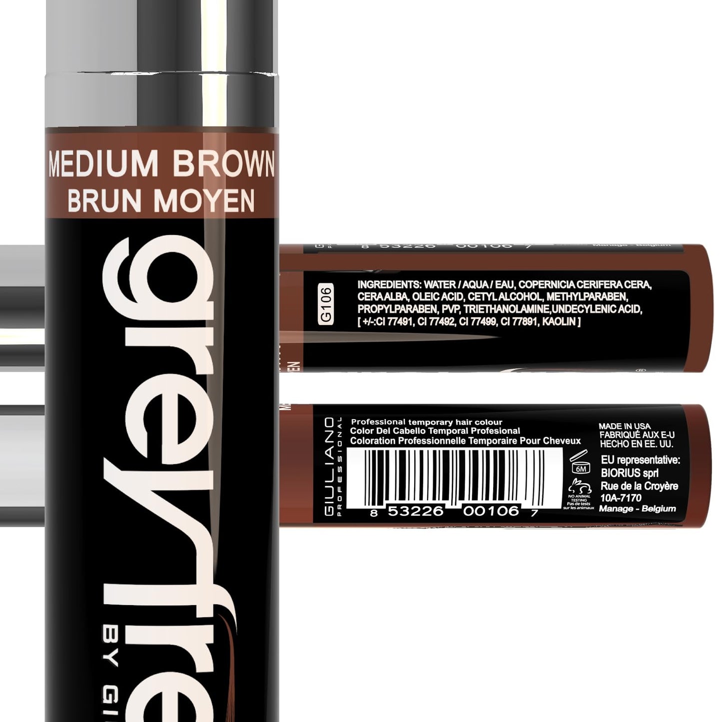 Greyfree Precision Root Touch-Up for Hairlines, Brows & Beard | Temporary Gray Coverage (MEDIUM BROWN)