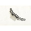 Kercisbeauty Wedding Black Crystal Flower Hair Comb for Bride Bridesmaid Prom Headpiece