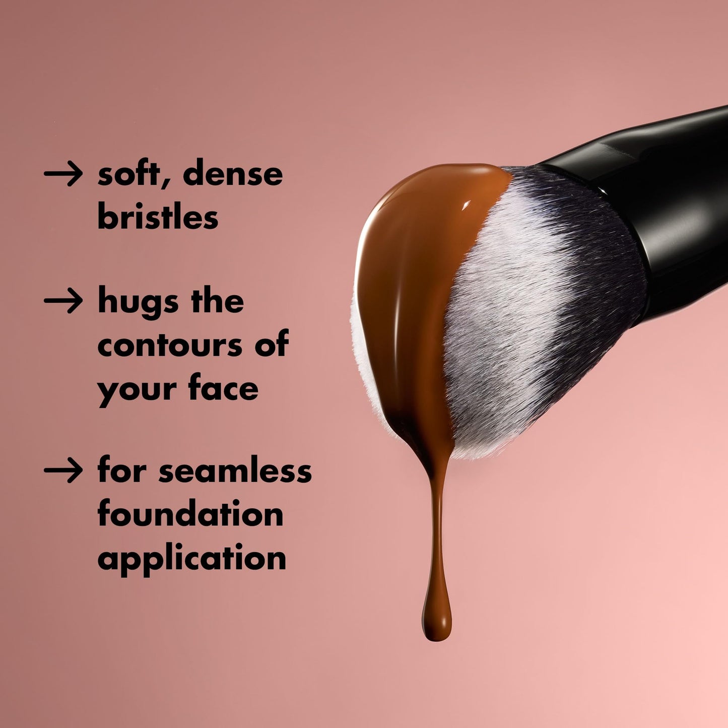 e.l.f. Smooth Swipe Foundation Brush, Face Makeup Brush For A Natural-Looking Finish, For Liquid & Cream Formulas, Vegan & Cruelty-Free