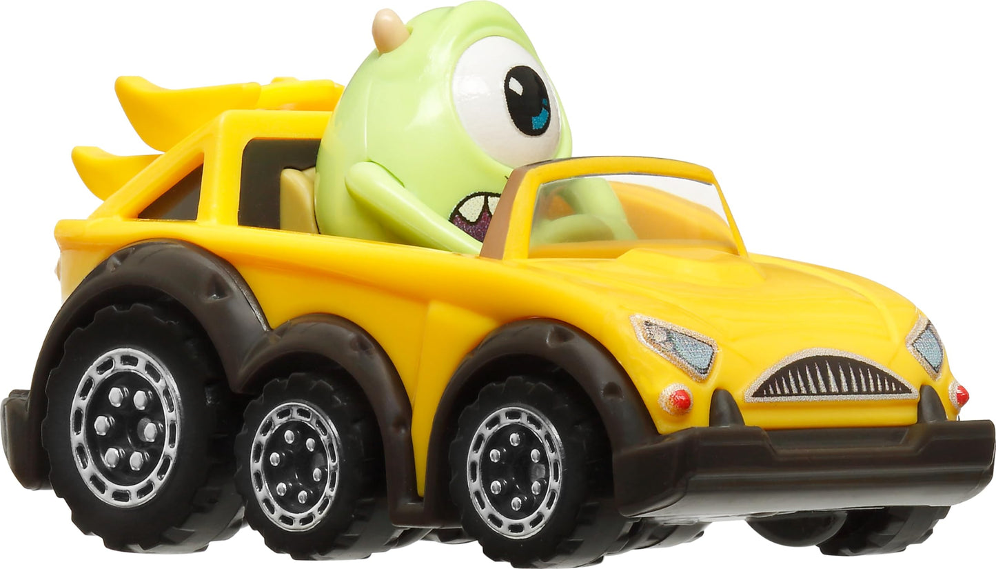 Hot Wheels Toy Cars, Disney Pixar Monsters, Set of 2 RacerVerse Die-Cast Vehicles with Character Drivers Optimized for Performance on RacerVerse Track