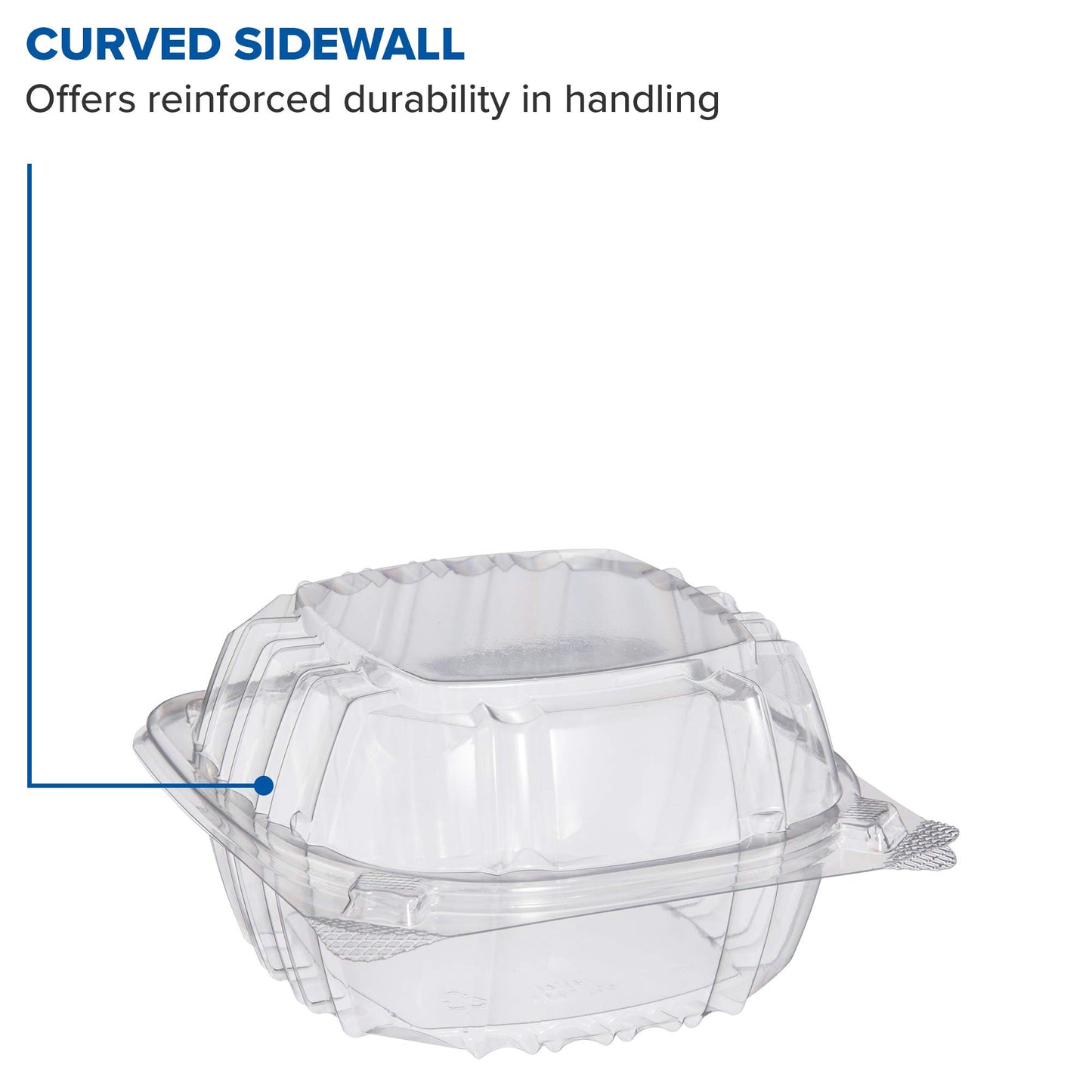 Dart C57PST1 OPS 6 in Clear Hinged Container, 6.0 X 5.8 in (Case of 500)