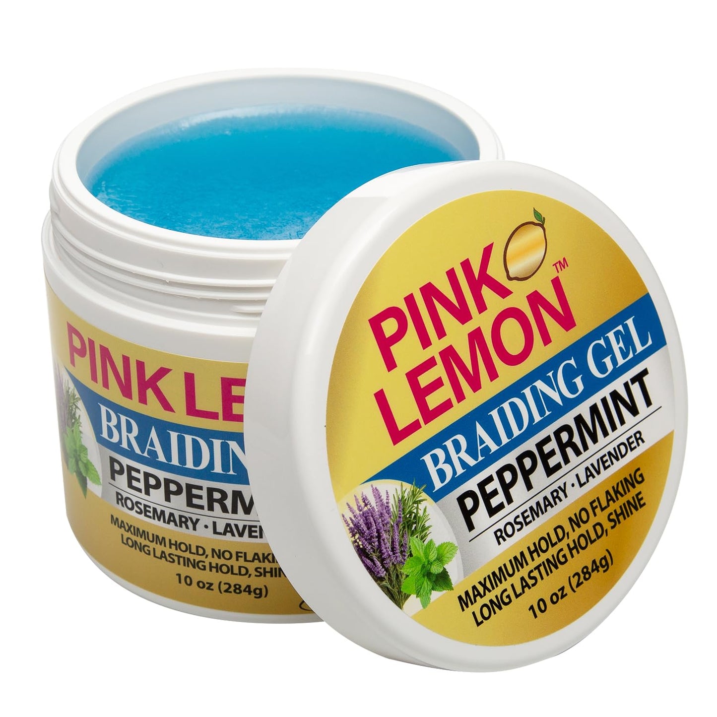PINK LEMON Braiding Gel Peppermint - Maximum Hold, No Flaking, Long Lasting Hold, High Shine. For Micro, Inter, Dread, Faux, Loc, Twist, Braid, Edge