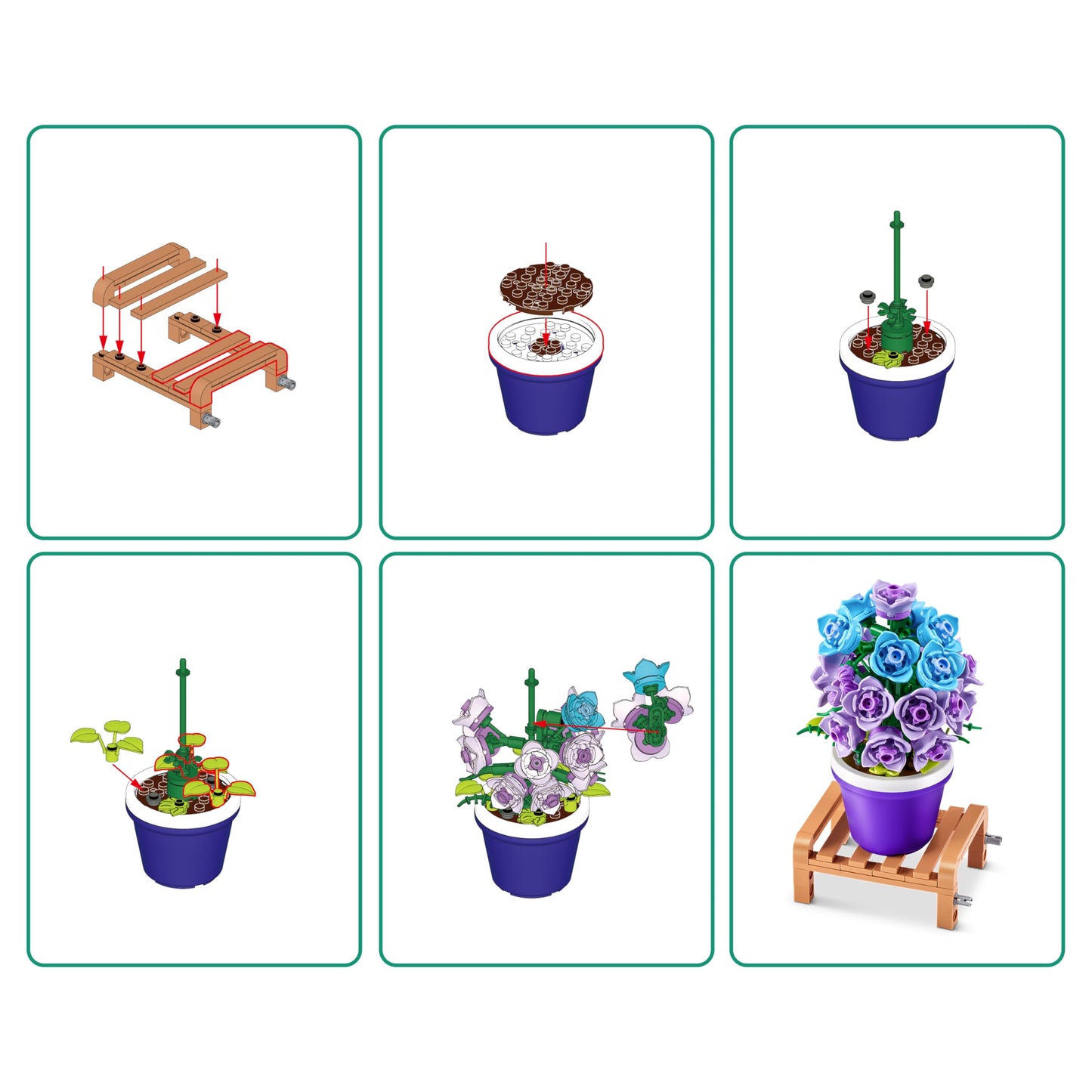 MAX Premium Garden Pot Plants Building Bricks Collection (up to 233 Pieces, 6 to Collect). (Campanula, 1 Capsule)