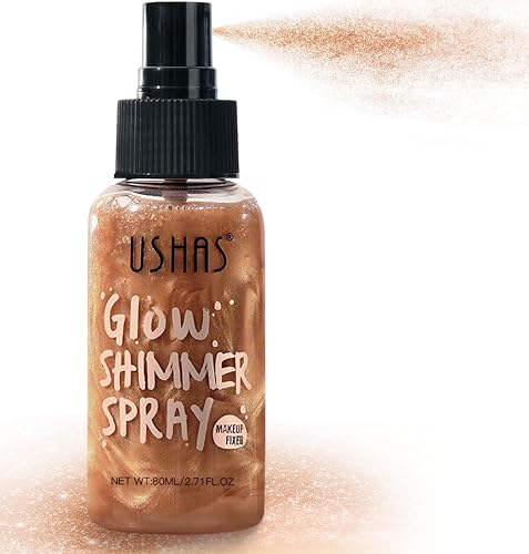 Body Glitter Spray, Body Shimmer Spray Quick Drying Body Glow Shimmer Long-Lasting Shiny Glitter Spray for Women Men for Party, Concert 2.6 Fl Oz