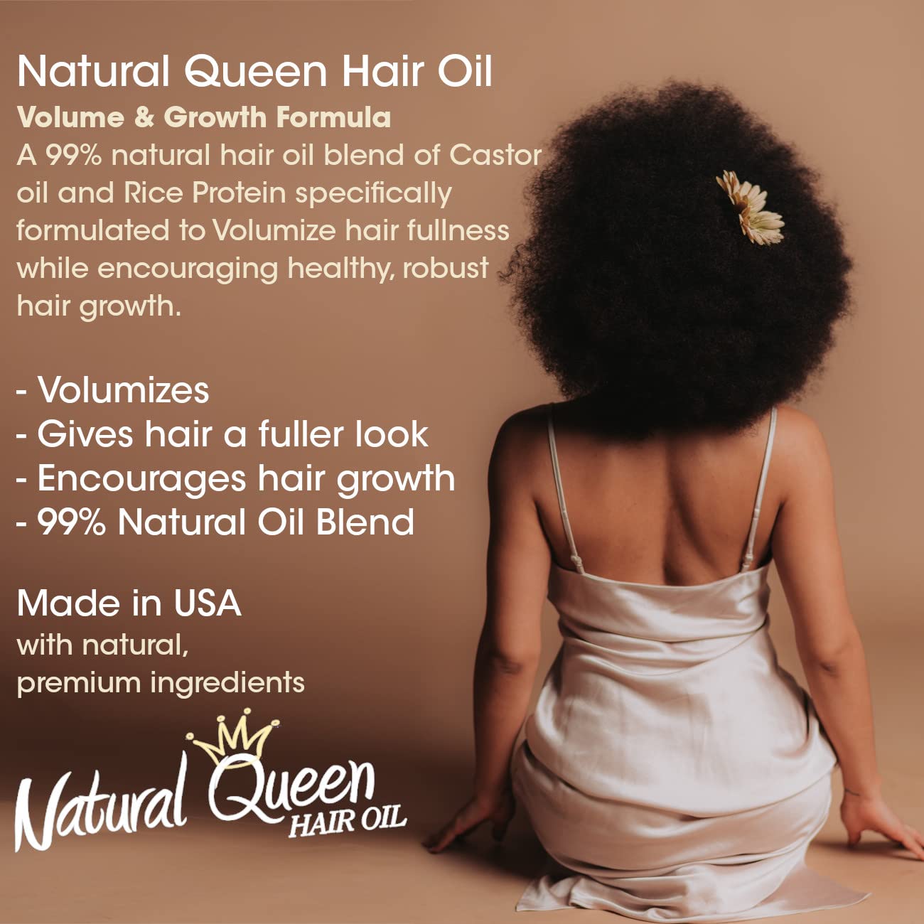 SFC Natural Queen Volume & Growth - Castor Rice Protein Hair Oil 7.1 oz - Volumizing Hair Growth Hair Oil