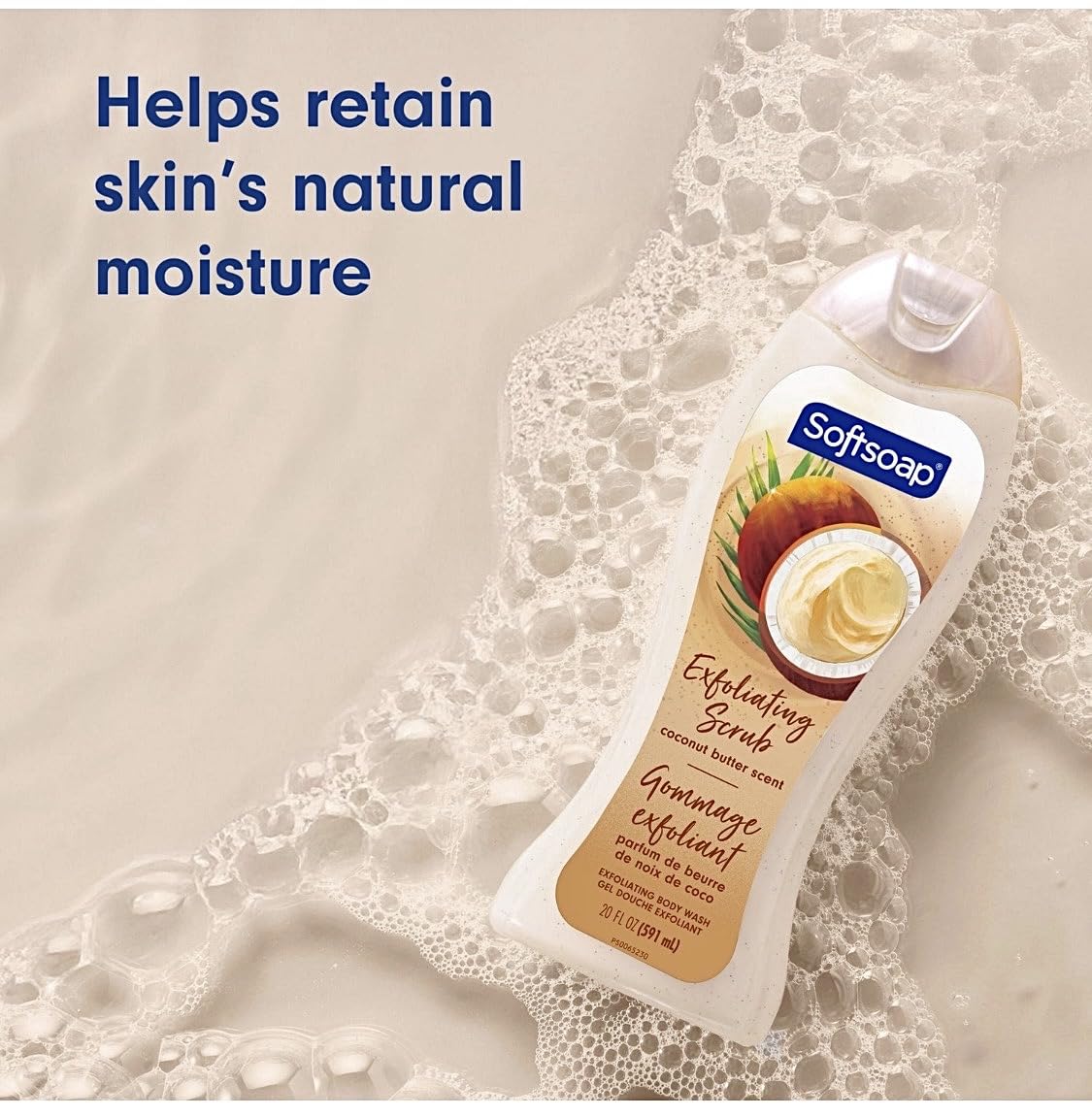 Softsoap Body Wash Coconut Butter Scrub, 20 Fl Oz (2 Pack)