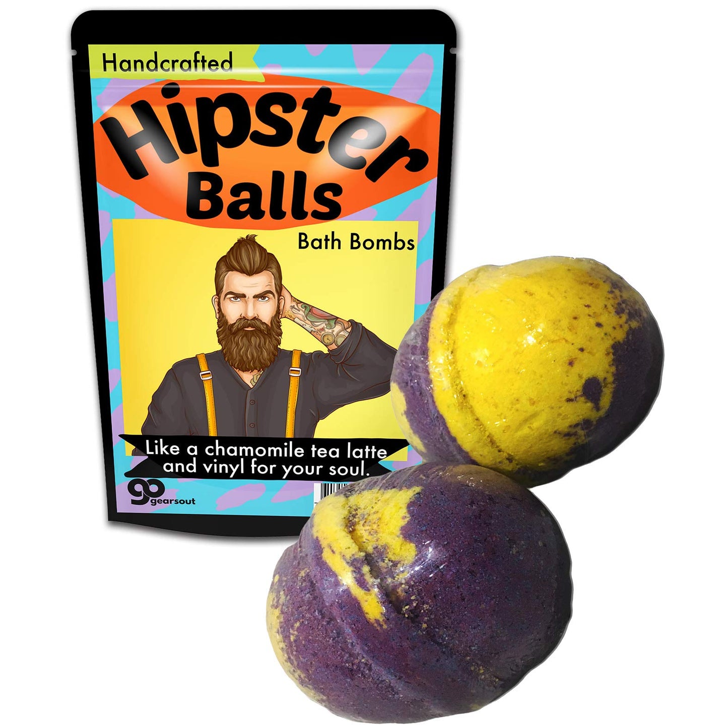 Hipster Balls - Cool Bath Bombs - Giant Handcrafted Fizzers - Stain Free - Huge - Good for the Soul