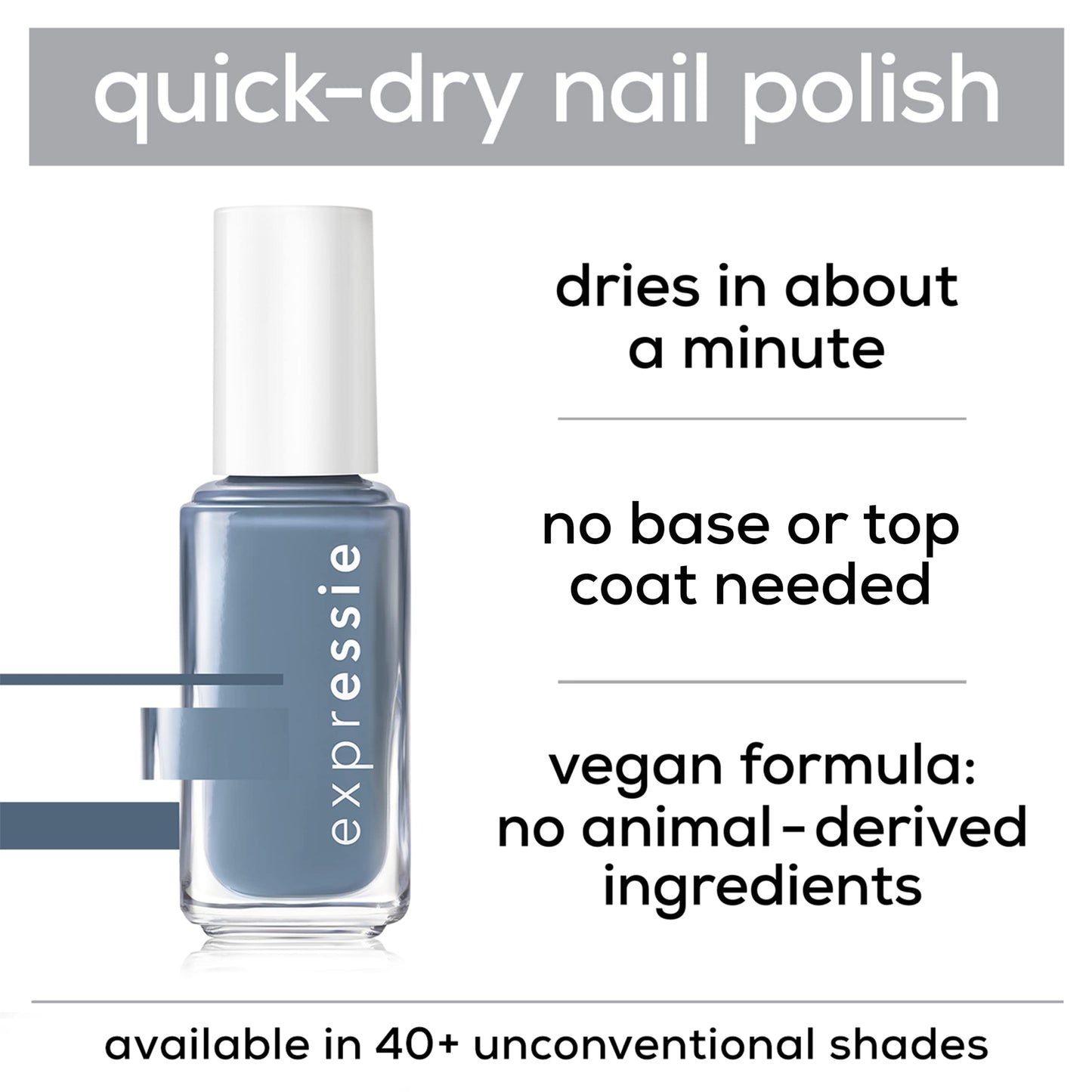 essie expressie Quick-Dry Nail Polish, 8-Free Vegan, Sk8 with Destiny, Plum, All Ramped Up, 0.33 Ounce